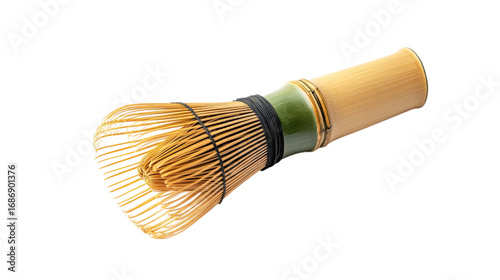 Bamboo Matcha Whisk Tool isolated on a transparent background