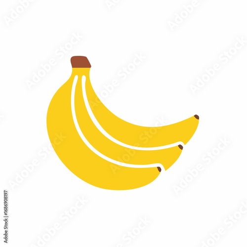 Simple Illustration of a Bunch of Yellow Bananas