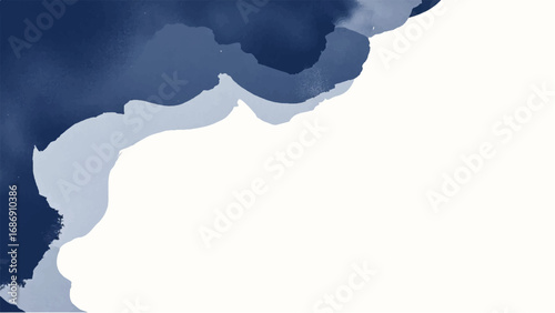 Abstract blue wave shapes background with layered curves and white center space for design projects.