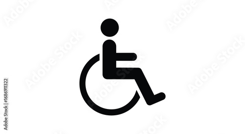 a person seated in wheelchair symbol for accessibility