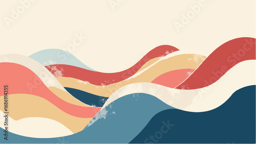 Abstract Colorful Wavy Pattern with Warm and Cool Tones. Wavy Background. 