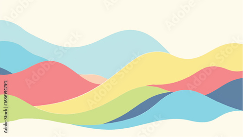 Abstract Colorful Wavy Pattern with Warm and Cool Tones. Wavy Background. 