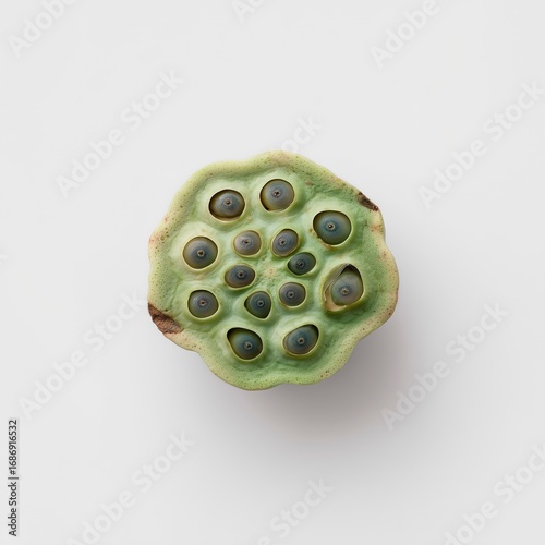 Close - up of Lotus Seed Pod, Fresh and Natural Plant Fruit, Suitable for Food Photography, Nature - Themed Design, Chinese Aesthetic Material