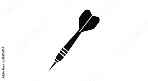 a black silhouette of a dart on white background