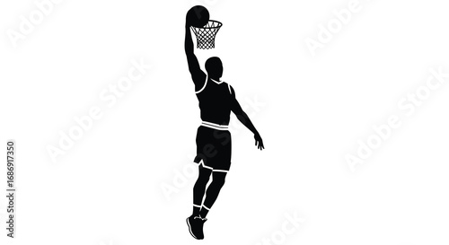 a basketball player dunking the ball during game