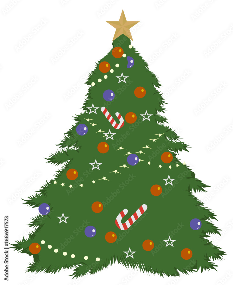 Obraz premium Christmas tree vector illustration