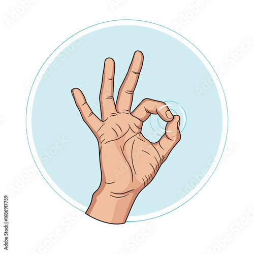 Hand gesture showing ok symbol perfect sign everything is good agreement approval acceptance and success