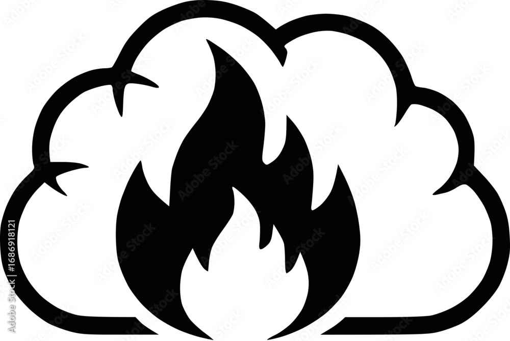 Fototapeta premium Fire in the Clouds Icon
