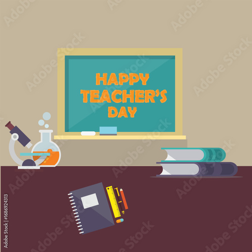 creative abstract, banner or poster for Happy Teacher's Day with nice and creative design illustration.