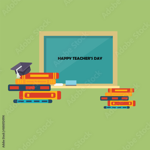 creative abstract, banner or poster for Happy Teacher's Day with nice and creative design illustration.