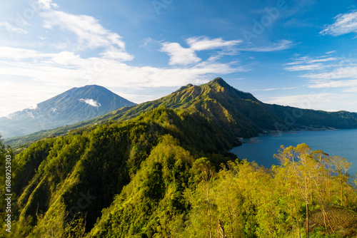 View from Kintamani to Mount Abang and Agung