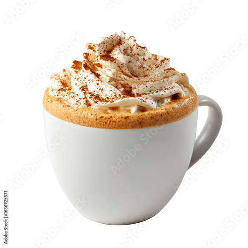 Indulgent Pumpkin Spice Latte with Whipped Cream and Spice on Black