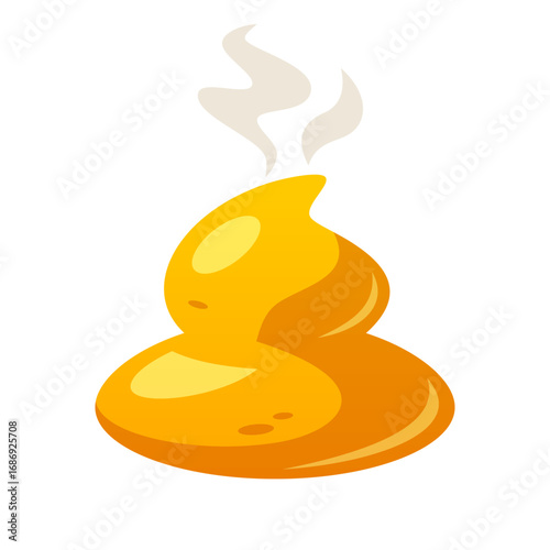 Smelly yellow poop vector isolated illustration
