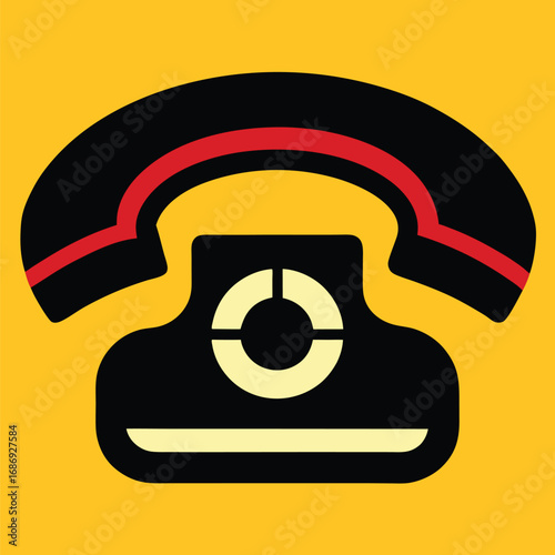 Retro Telephone Icon Graphic Communication Connectivity and Vintage Design