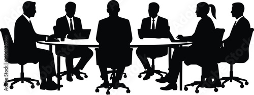 business people meeting around conference table discussing ideas