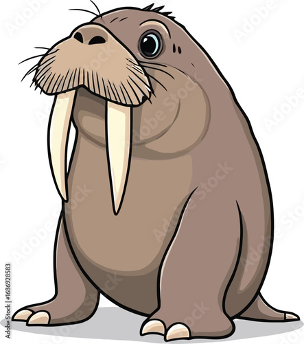 Cute cartoon a illustrator vector walrus