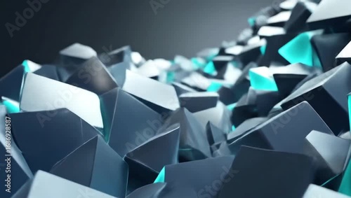 a pile of shiny cubes arranged in an abstract manner.