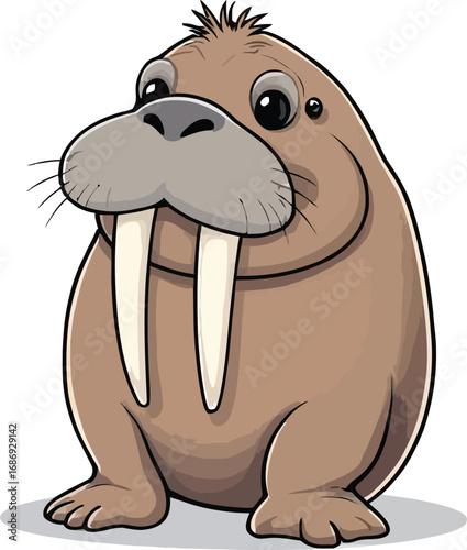 Cute cartoon a illustrator vector walrus