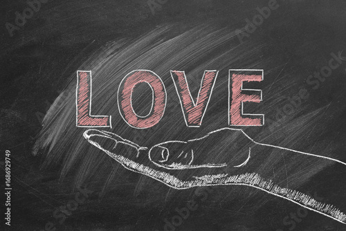 Fotografija Love. Chalk drawn illustration