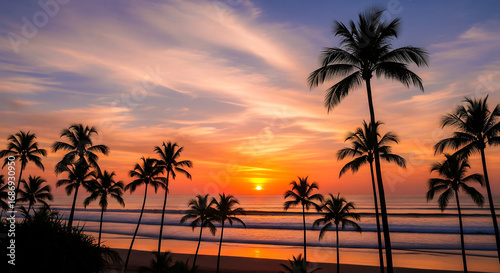 This name captures the key elements — palm trees, sunset, ocean — and reflects the tropical, relaxing atmosphere suggested by both the sentence and tags Let me know if you want something shorter or mo