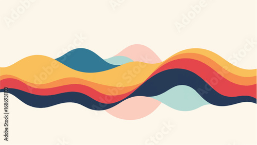Abstract Colorful Wavy Pattern with Warm and Cool Tones. Wavy Background. 