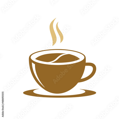 Minimalist Coffee Cup Illustration Freshly Brewed Aroma