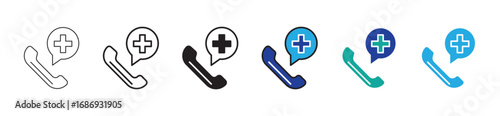 Phone medical call icon vector sign