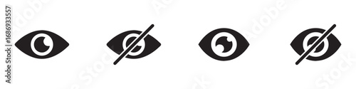 Eye icon set. See and unsee symbol. Show password. Vector illustration. Vector Graphic. EPS 10