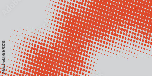 Vector halftone polka dot pattern, a vintage abstract seamless circle design for a retro blue and pink decorative scrapbook paper backdrop