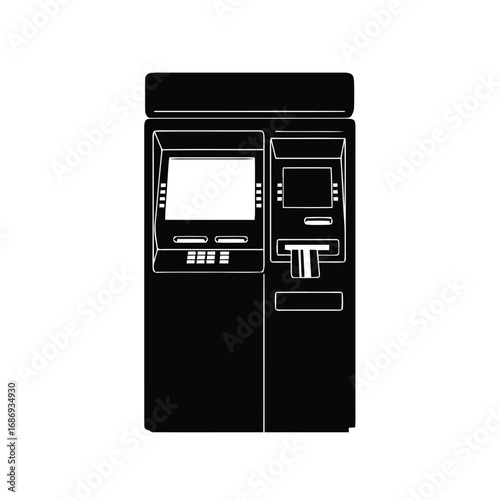 Front view atm machine vector illustration