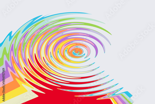 Colorful spiral, concentric lines, circular, swirling background.Illustration work