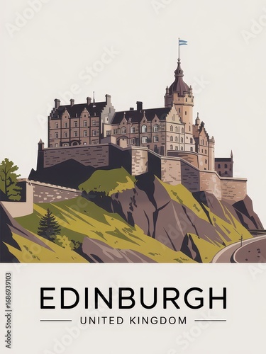 Vintage Travel Poster of Edinburgh United Kingdom  
