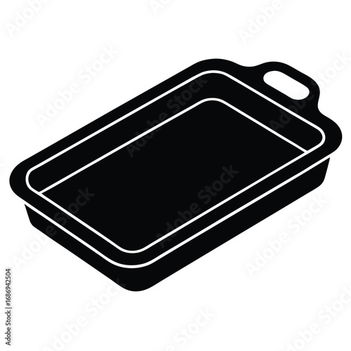 Isometric Grill Pan Illustration Black and White: A Culinary Icon for Cooking, Kitchenware, and Delicious Grilling Experiences at Home
