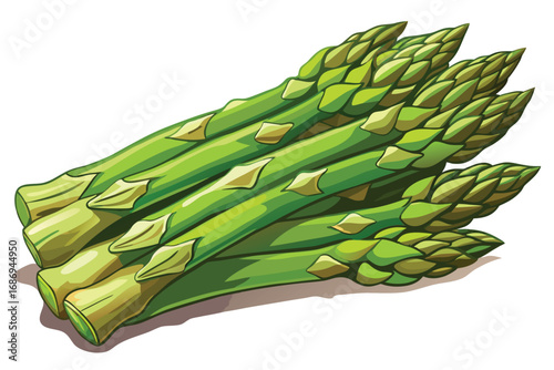 Vibrant Green Asparagus Bundle A Colorful and Fresh Vegetable Illustration Featuring a Pile of Healthy and Delicious Asparagus Spears