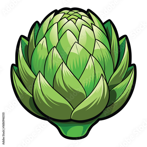 Vibrant Artichoke Illustration A Detailed Vegetarian Delight Depicting the Globe Artichoke's Unique Texture and Form