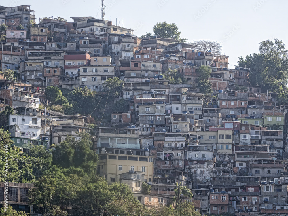 Obraz premium Brazil. Rio de Janeiro, view of a populated hill