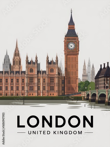 Vintage Travel Poster of London United Kingdom  
