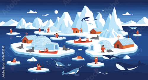 Exploration of the arctic regions discovering diverse wildlife and indigenous cultures in the frozen north