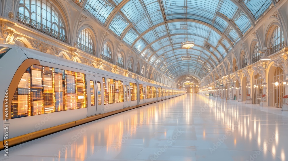 Obraz premium Exploring EdTech Innovations: The Future of Learning Through Unique Train Station Concepts