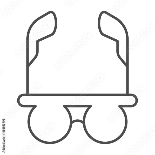 Scientist glasses thin line icon, vision treatment concept. Vector graphics. Lens selection tool, ophthalmology sign on white background, outline style icon for mobile or web design.