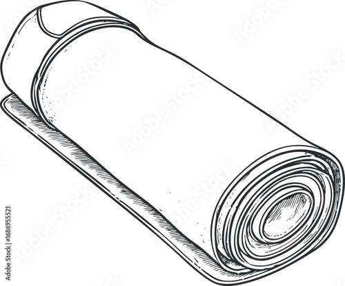 Rolled bath towel made of soft cotton fabric for personal hygiene and home use