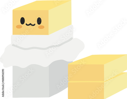 vector illustration of cute butter