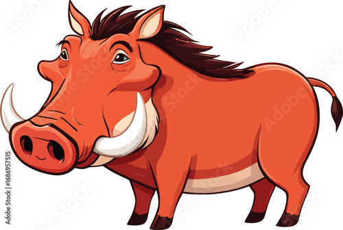 Cute cartoon a illustrator vector warthog