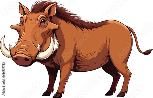 Cute cartoon a illustrator vector warthog