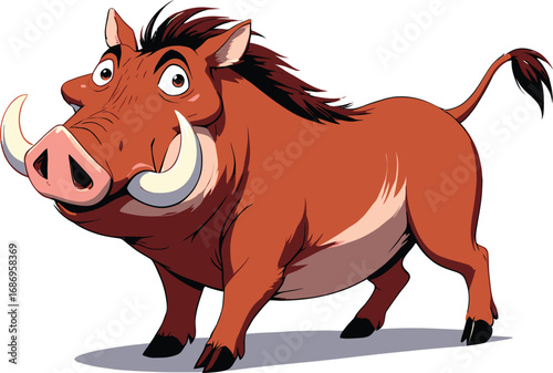Cute cartoon a illustrator vector warthog