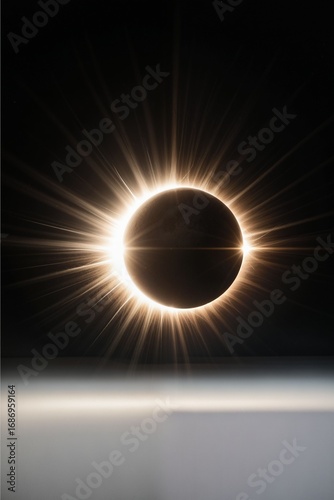 Stunning Solar Eclipse with Glowing Corona and Radiant Sunbeams