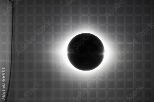 Breathtaking Solar Eclipse with Glowing Halo Effect During Daytime