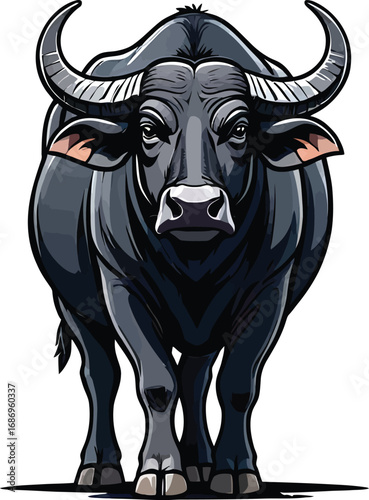 Cute cartoon a illustrator vector water buffalo