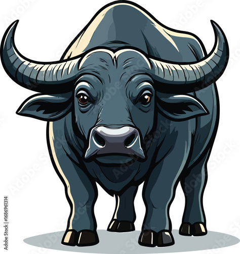 Cute cartoon a illustrator vector water buffalo