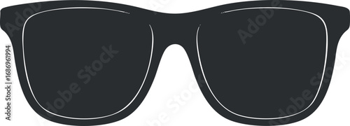 Black sunglasses with thick frame and dark lenses for stylish sun protection and fashion accessory